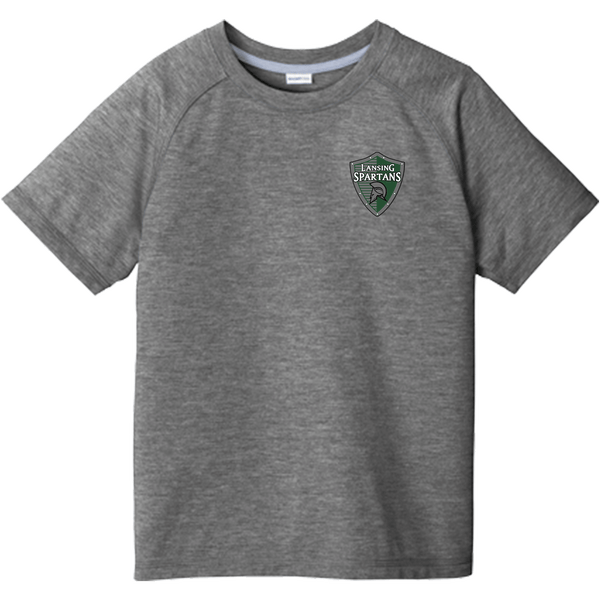 Lansing Spartans Youth PosiCharge  Tri-Blend Wicking Raglan Tee