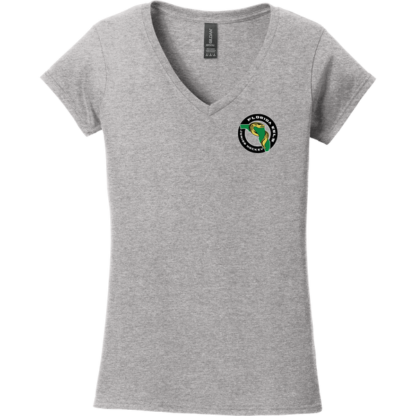 Florida Eels Softstyle Ladies Fit V-Neck T-Shirt