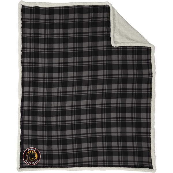 MD Jr. Black Bears Flannel Sherpa Blanket