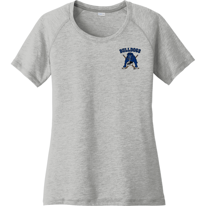 Chicago Bulldogs Ladies PosiCharge Tri-Blend Wicking Scoop Neck Raglan Tee