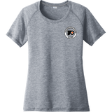 Philadelphia Flyers Elite Ladies PosiCharge Tri-Blend Wicking Scoop Neck Raglan Tee