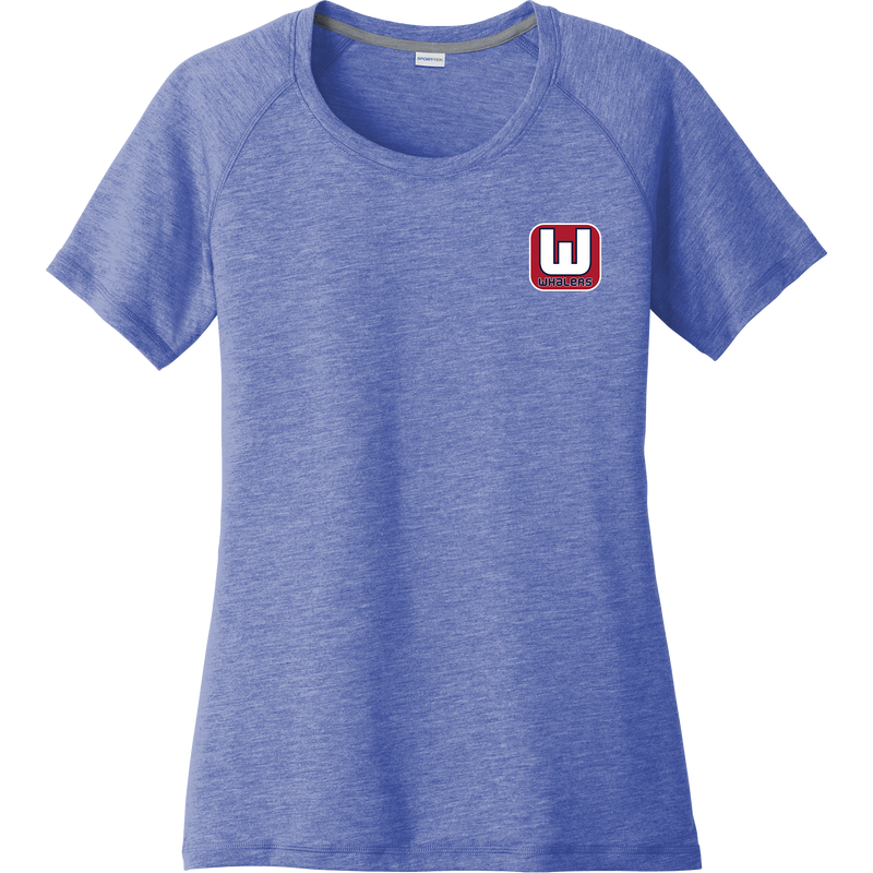 CT Whalers Tier 1 Ladies PosiCharge Tri-Blend Wicking Scoop Neck Raglan Tee