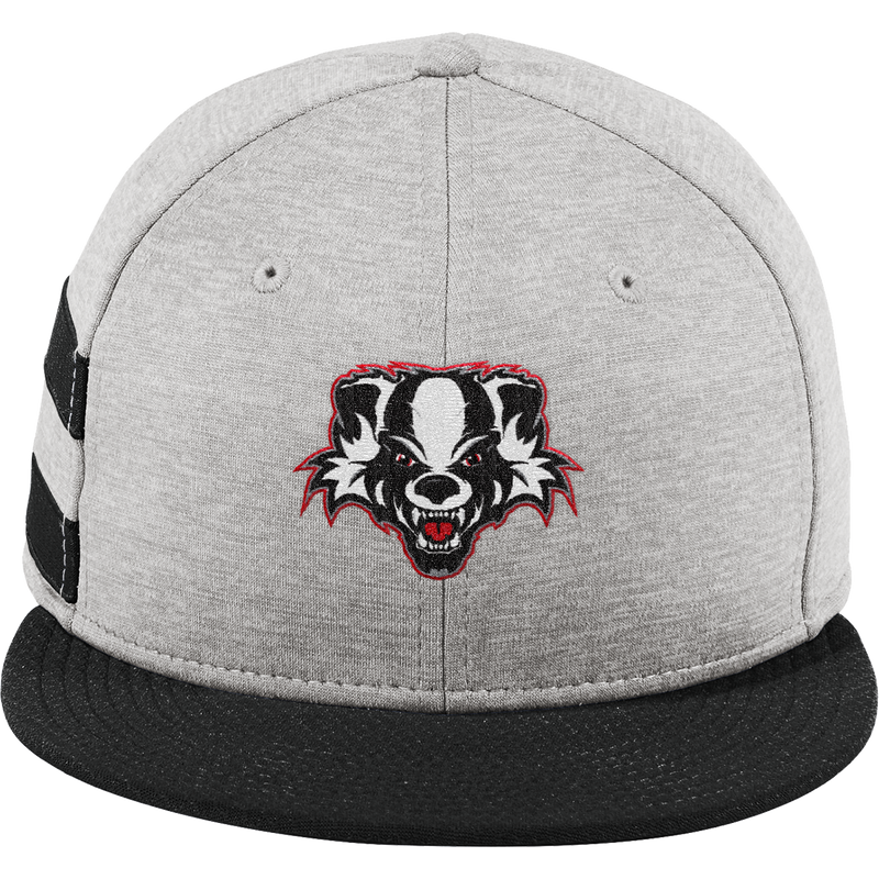 Scary Badgers New Era Shadow Heather Striped Flat Bill Snapback Cap