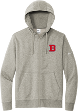 CT Bobcats Nike Club Fleece Sleeve Swoosh Full-Zip Hoodie