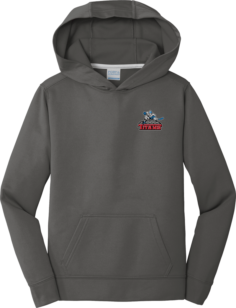 NJ Titans Youth Performance Fleece Pullover Hooded Sweatshirt